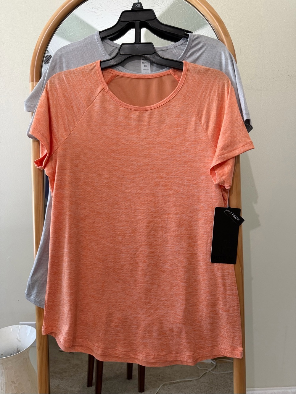 90 degree by reflex Everyday Short Sleeve Tee - Coral & Gray (2-Pack)